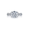 Reflect her sophistication and effortless grace with subtle signature Tacori milgrain accents along crisscrossing diamond ceilings and crescent silhouette details on platinum for the ultimate in elegance.
