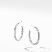 Small Hoop Earrings with Pav? Diamonds