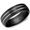 BLACK COBALT TORQUE 7MM SATIN DOUBLE GROOVED BAND SIZE 10 #266585