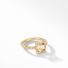 Chatelaine? Pav? Bezel Ring in 18K Yellow Gold with Champagne Citrine