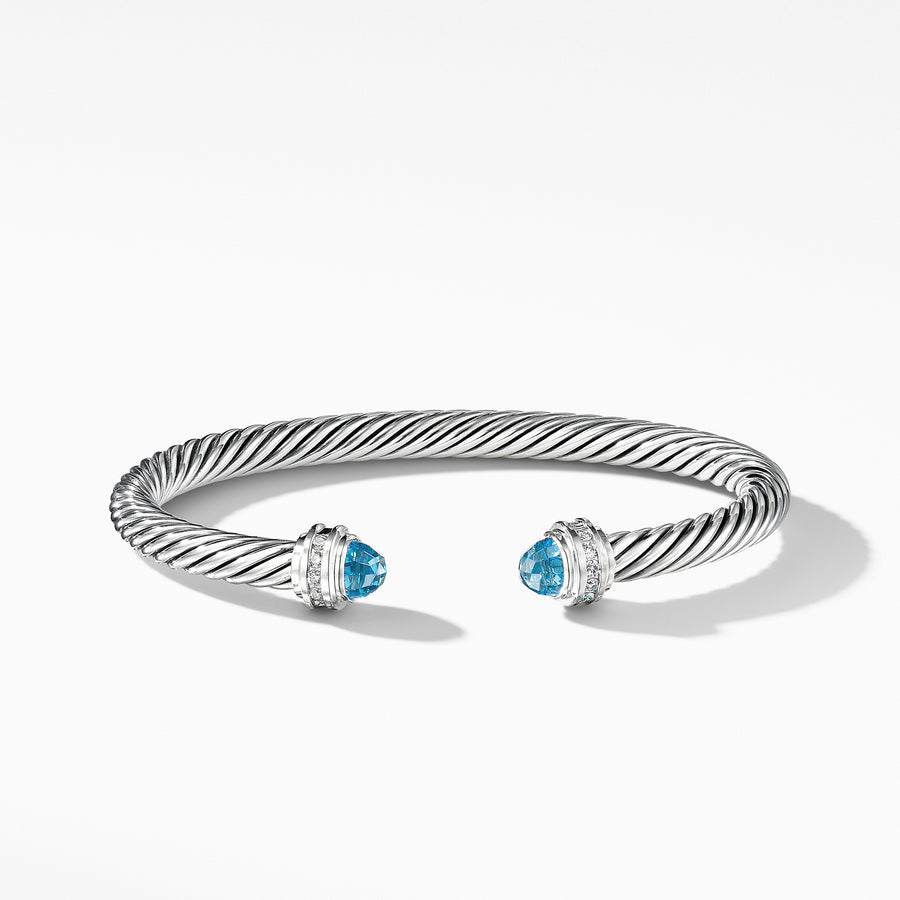 David Yurman Bracelet with Blue Topaz and Diamonds - B04182SSABTDI-712161668301