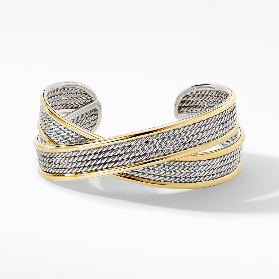 David Yurman Buckle Crossover Cuff Bracelet with Diamonds, Size M –  Bailey's Fine Jewelry