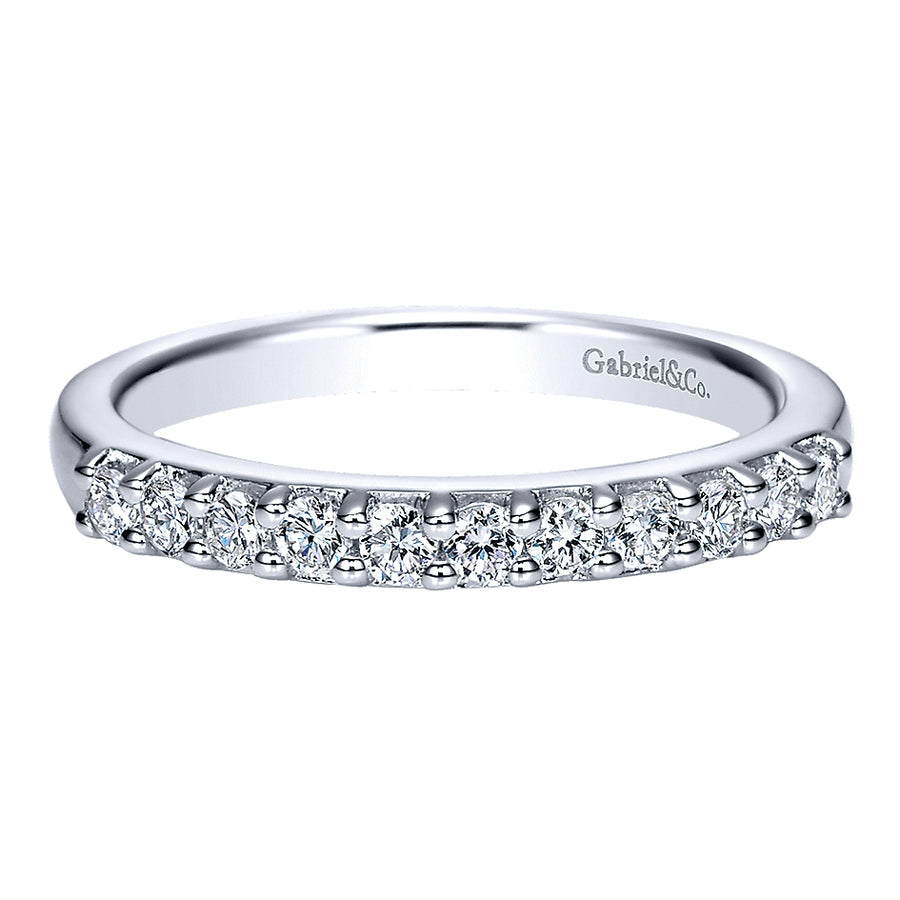 Gabriel & Co 14k White Gold 0.33ct Round Straight Diamond Anniversary Band