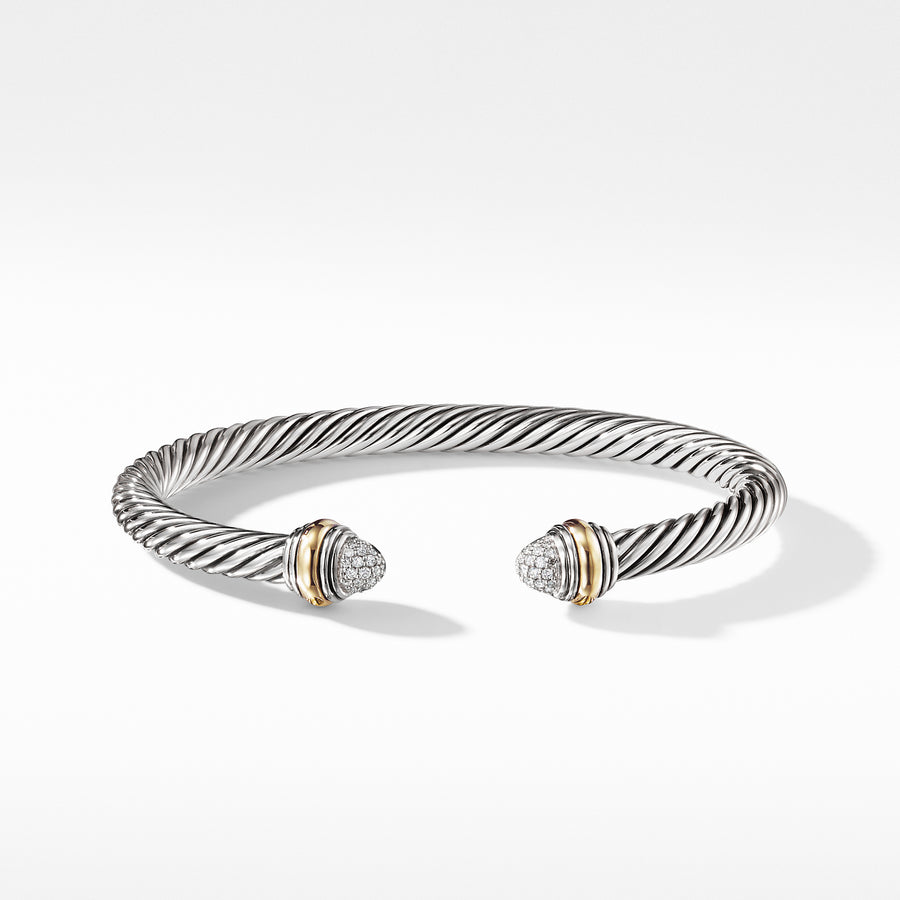 David Yurman Cable Classics Bracelet with Diamonds and Gold - B12381DS4ADI