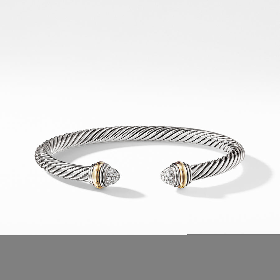 David Yurman Cable Classics Bracelet with Diamonds and Gold - B12381DS4ADI