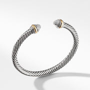 Sterling silver and 14-karat yellow gold ��� Pav? diamonds, 0.16 total carat weight,  ��� Cable, 5mm wide