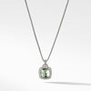 Sterling silver ��� Faceted Prasiolite, 14x14mm, Pav? diamonds, 0.32 total carat weight,  ��� Pendant, 18 x 18mm ��� Chain sold separately-