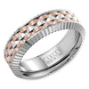 A multi-component CARLEX in white and rose gold with fluted edges. This ring is available in 18K (White, Yellow & Rose) gold & Platinum 950.