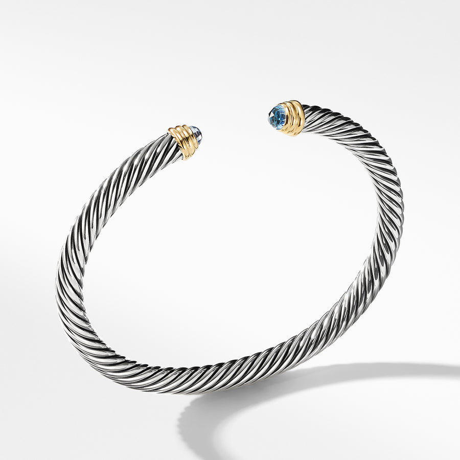 David Yurman Cable Classics Collection® Bracelet with Blue Topaz and 14K Gold- B03934 S4ABTM