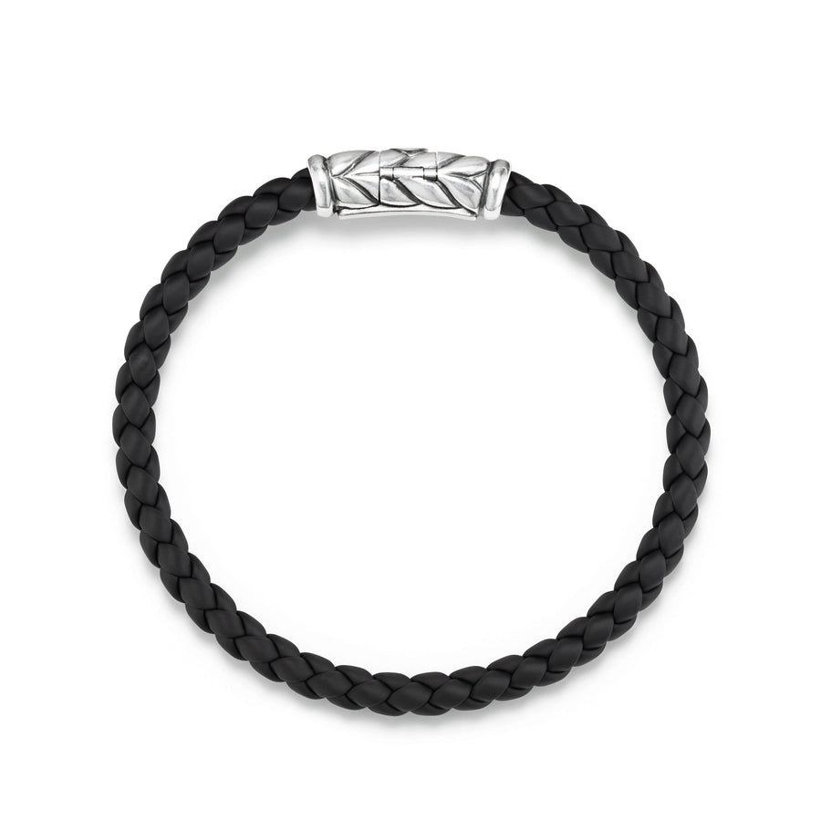 David Yurman Chevron Woven Rubber Bracelet in Black- B05754MSSRBRBLK85