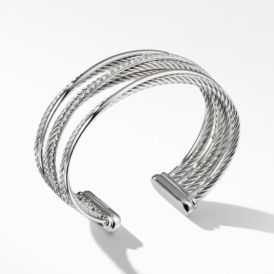 Four-Row Cuff Bracelet with Diamonds