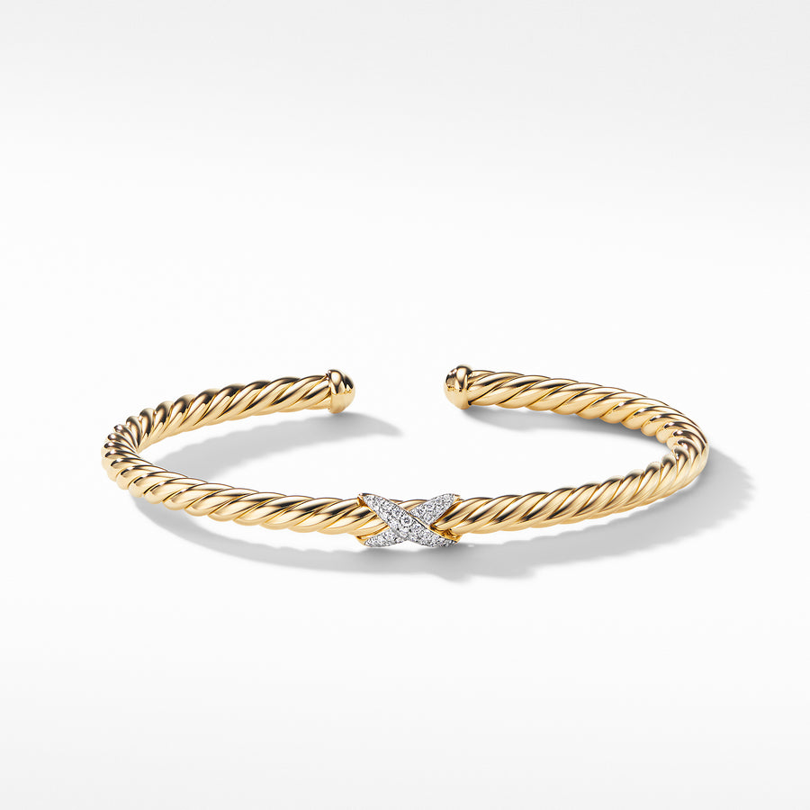 David Yurman X Bracelet with Diamonds in 18K Gold - B12469D88ADI