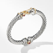 Cable Buckle Bracelet with 18K Yellow Gold and Rhodalite Garnet