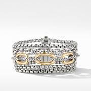 Multi-Row Chain Bracelet with 18K Yellow Gold