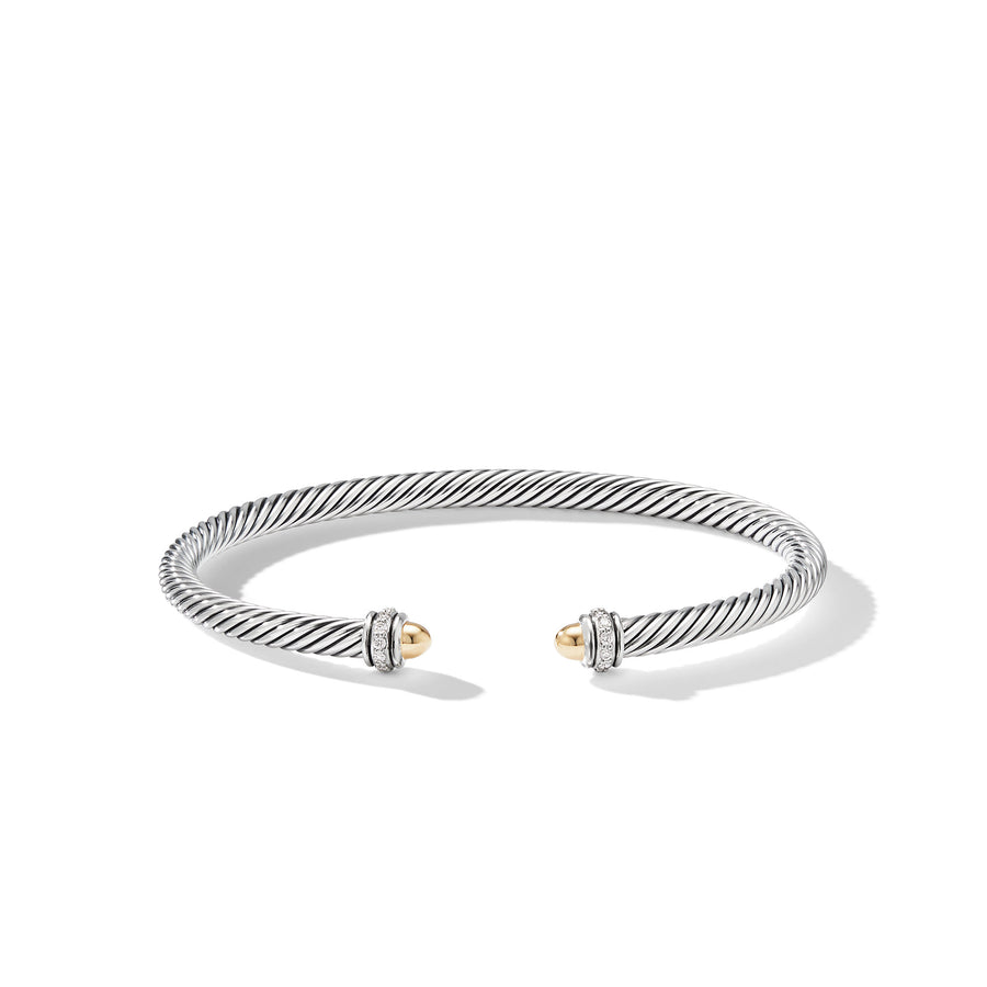 David Yurman Cable Classic Bracelet with 18k Yellow Gold Domes and Diamonds- B14711DS8AGGDIM