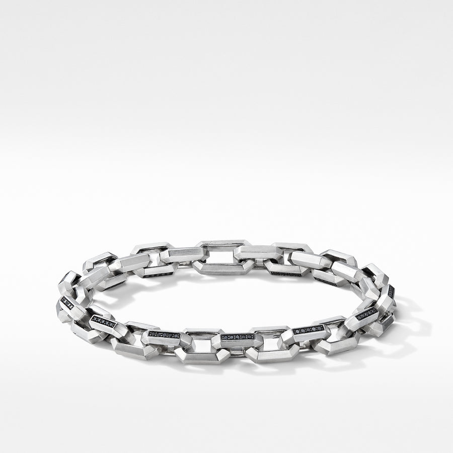 David Yurman Heirloom Chain Link Bracelet with Pavé Black Diamonds - B15944MSSABD