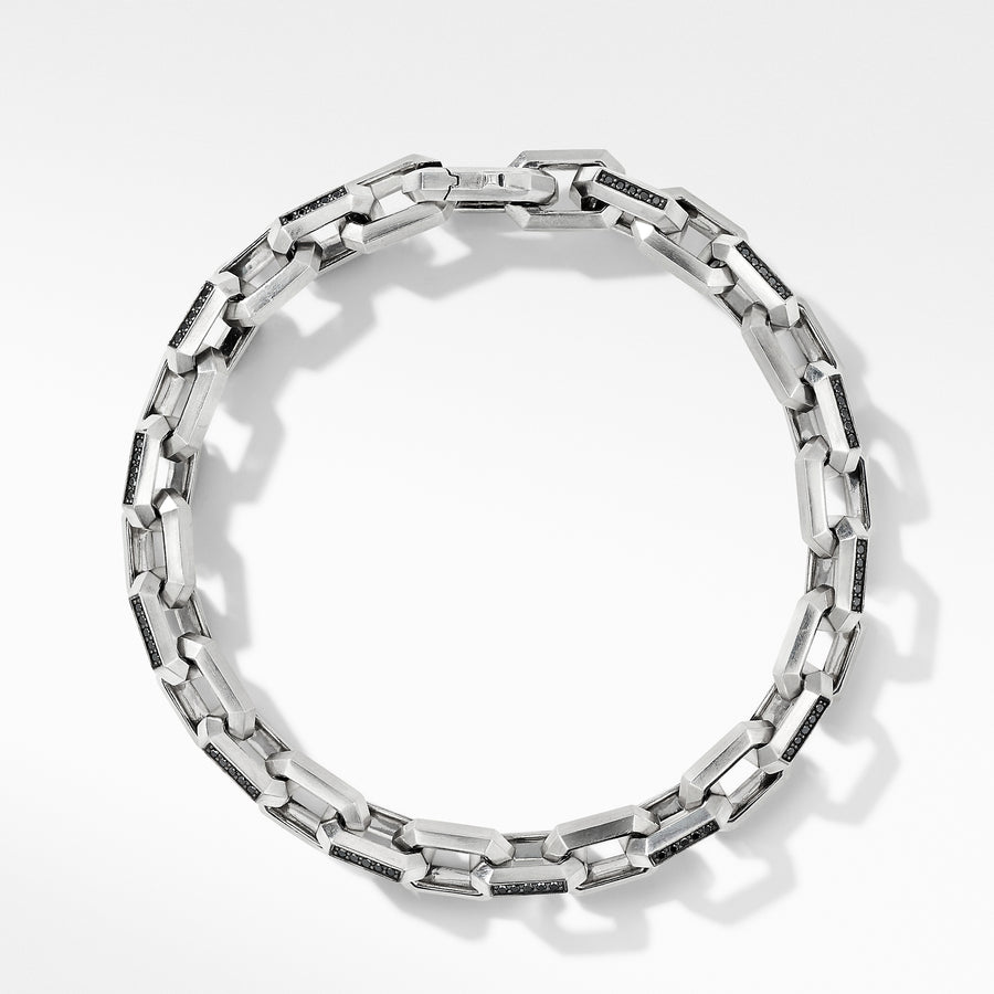 David Yurman Heirloom Chain Link Bracelet with Pavé Black Diamonds - B15944MSSABD