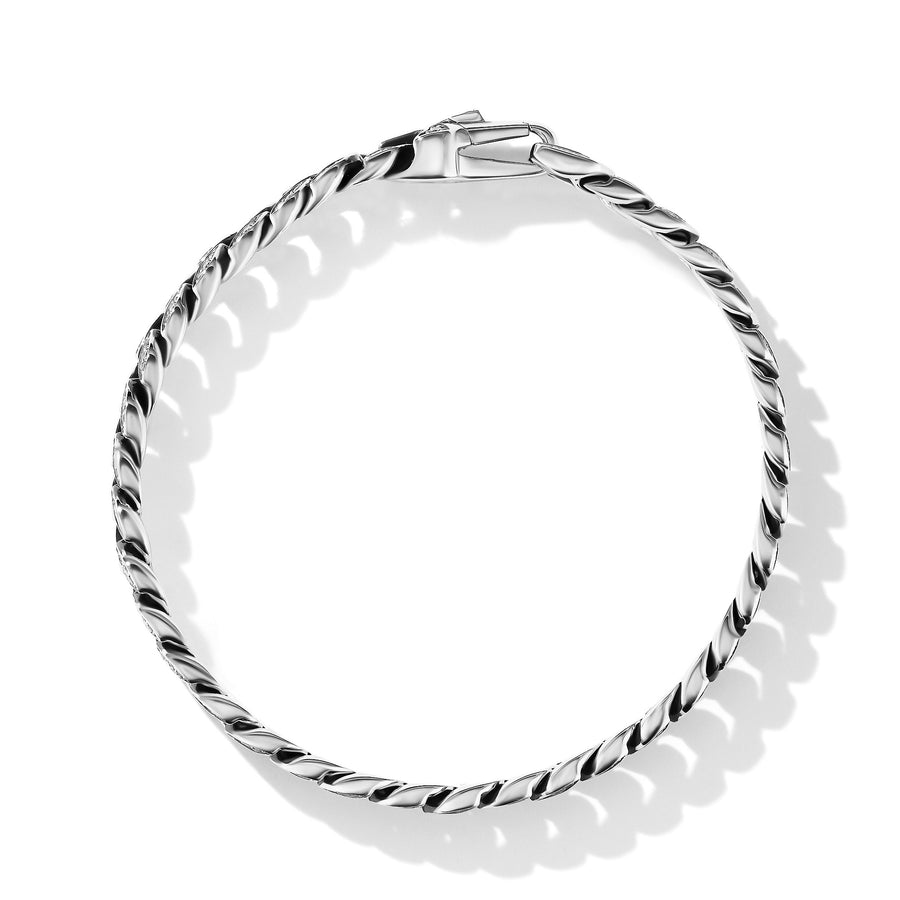 David Yurman Curb Chain Bracelet with Pave Sapphires- B25444MSSASAM