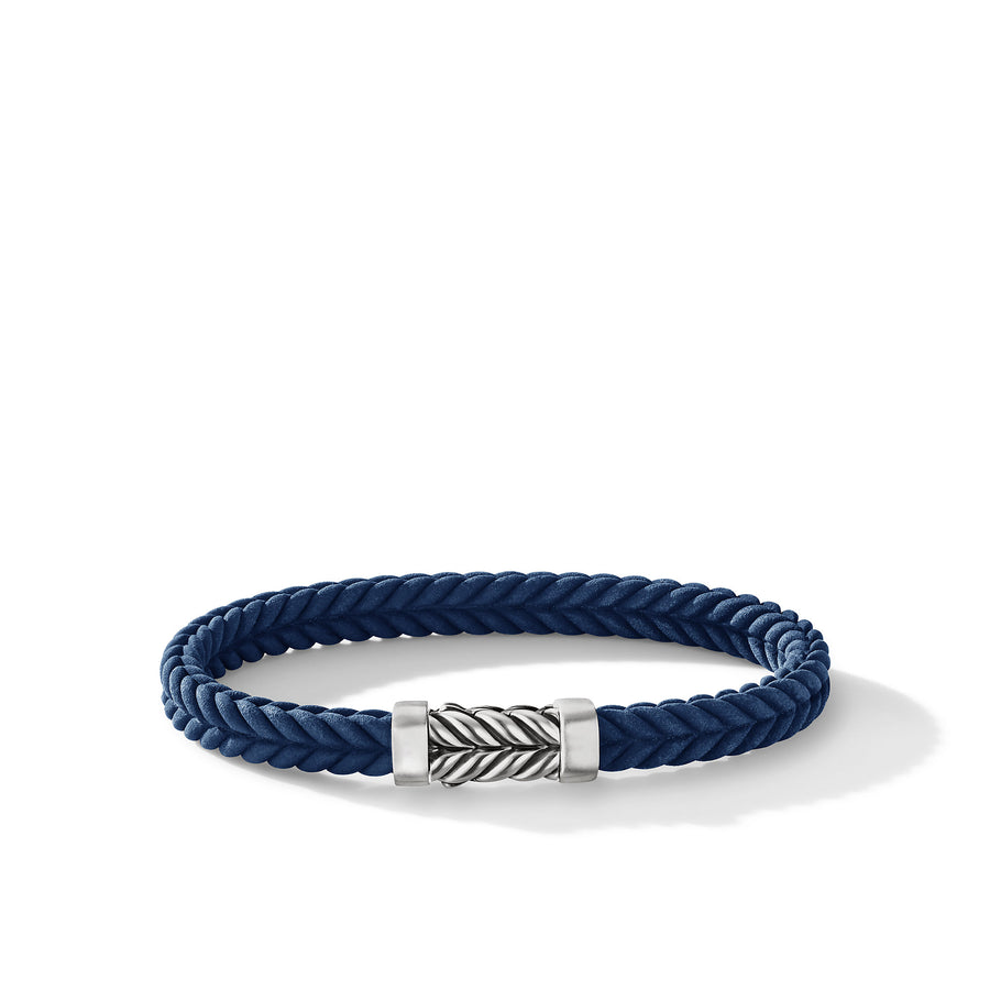 David Yurman Chevron Blue Rubber Bracelet- B25569MSSBLURBR