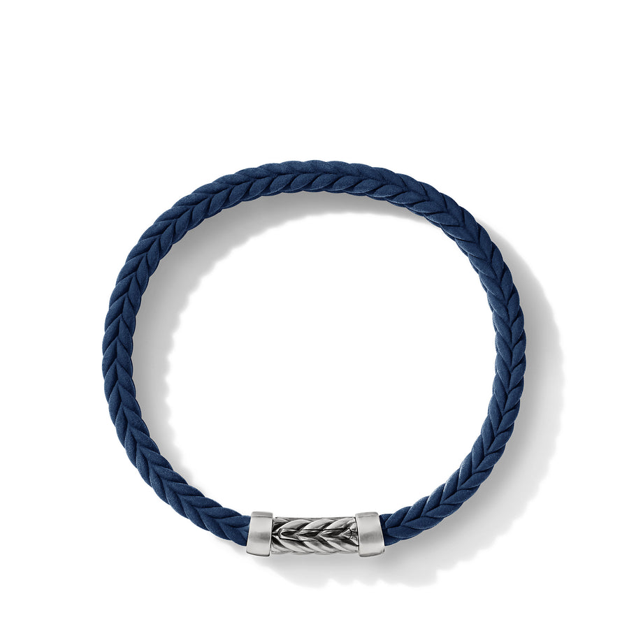 David Yurman Chevron Blue Rubber Bracelet- B25569MSSBLURBR