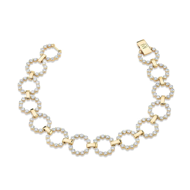 14K Yellow Gold 3.22ctw Diamond Cloud Infinity Bracelet