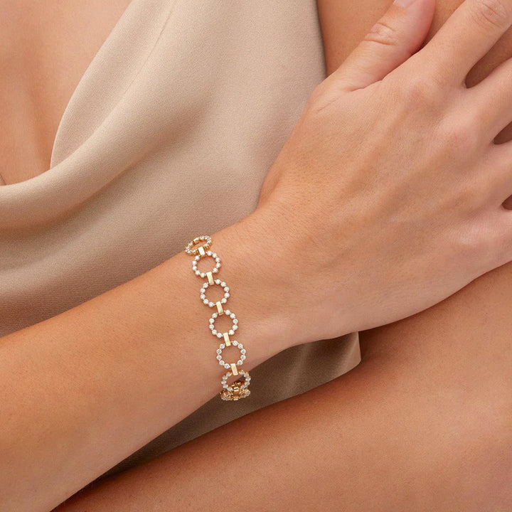 14K Yellow Gold 3.22ctw Diamond Cloud Infinity Bracelet