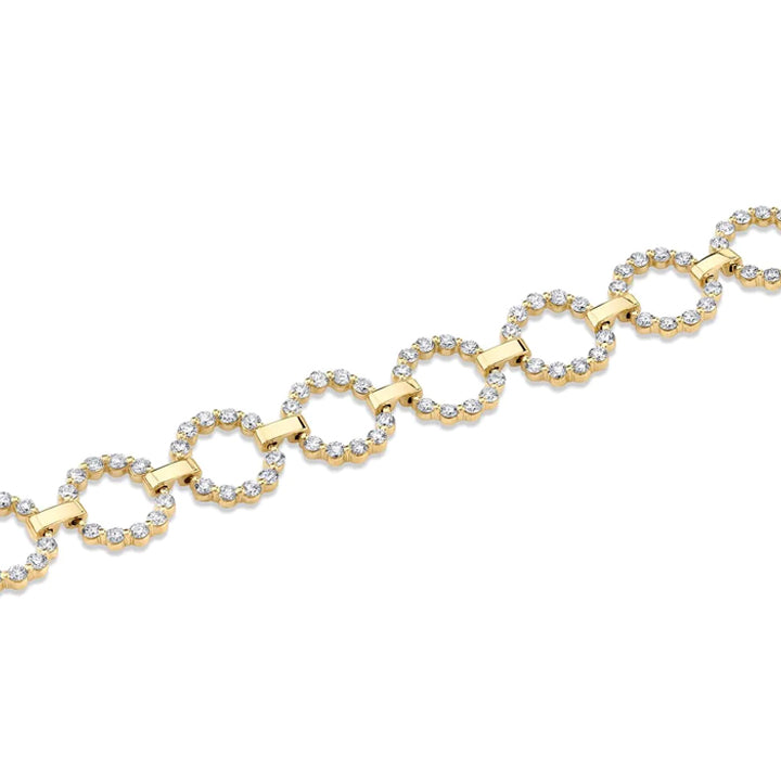 14K Yellow Gold 3.22ctw Diamond Cloud Infinity Bracelet