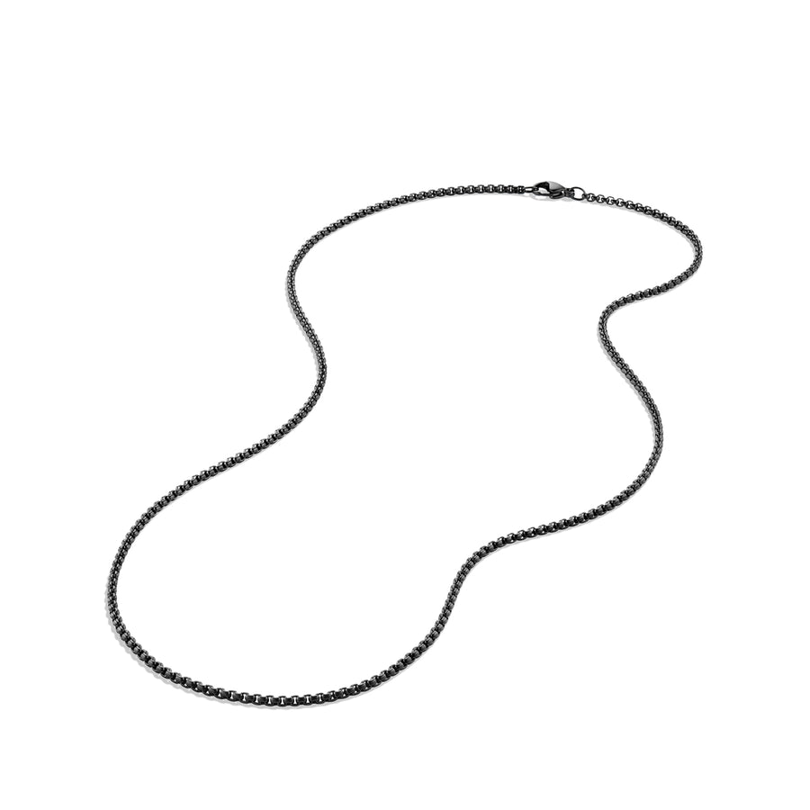 David Yurman Small Box Chain Necklace Darkened Stainless Steel with PVD, 22