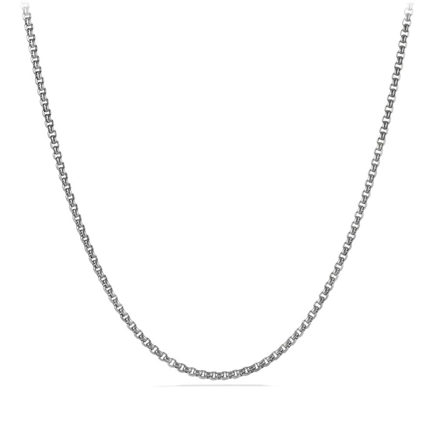 David Yurman Small Box Chain Necklace Grey Titanium and Silver, 20