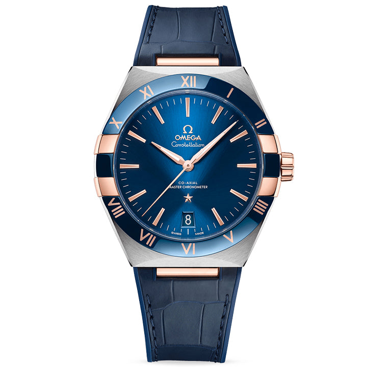 Omega Constellation Co-Axial Master Chronometer 41mm Steel & Sedna Gold on Leather Strap- 131.23.41.21.03.001