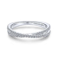 Gabriel & Co. 14K White Gold Criss Cross Diamond Stackable
