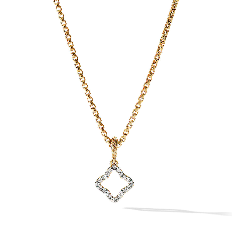 David Yurman Quatrefoil Amulet in 18k Yellow Gold with Pave Diamonds- D08791D88ADI