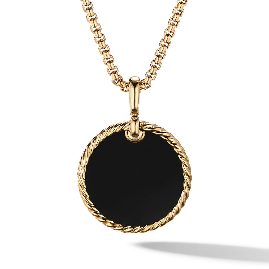 David Yurman Elements Reversible Disc Pendant in 18k Gold with Black Onyx and Mother of Pearl- D1693688BXM