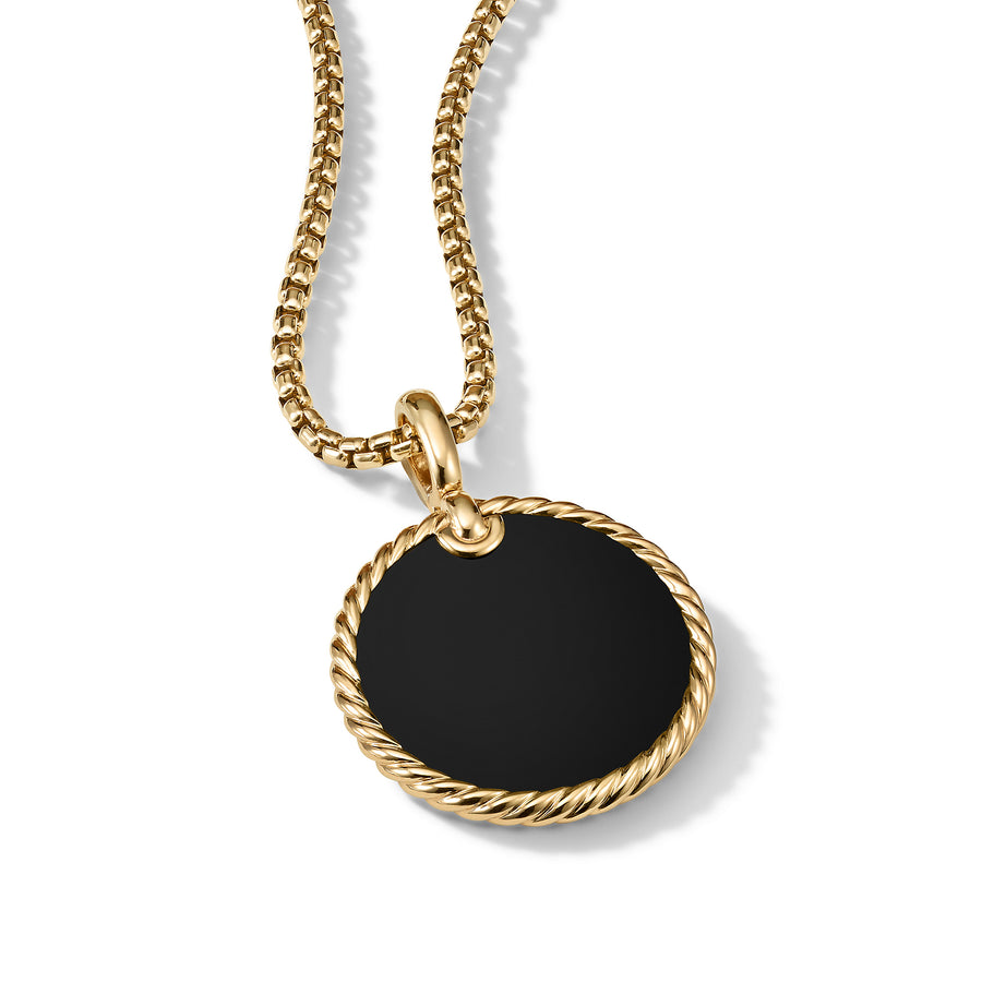 David Yurman Elements Reversible Disc Pendant in 18k Gold with Black Onyx and Mother of Pearl- D1693688BXM