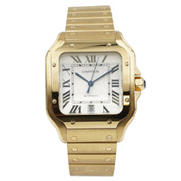 SOLD - Santos De Cartier L 18K Yellow Gold B&P 2022 WGSA0029