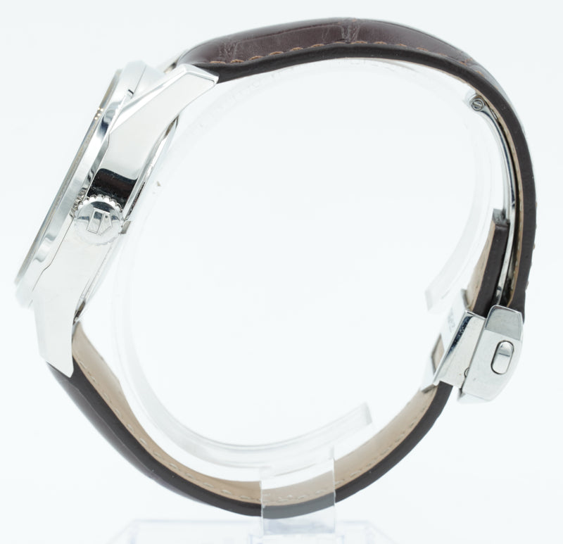 SOLD - TAG Heuer Carrera WAR201D.FC6291 Silver Dial on Brown Strap - 41mm