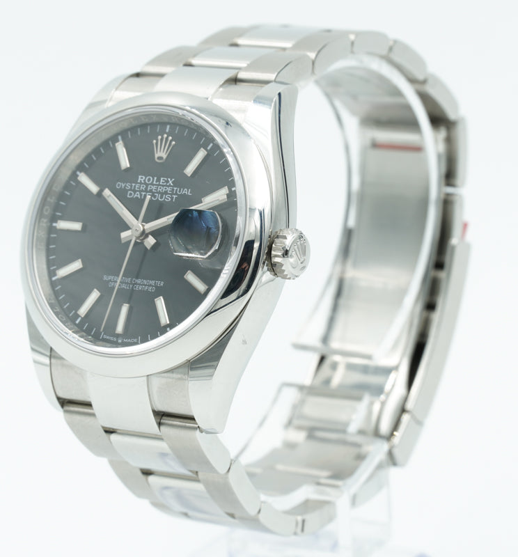 SOLD - Rolex Datejust 126200 Black Dial on Oyster Bracelet - 36mm