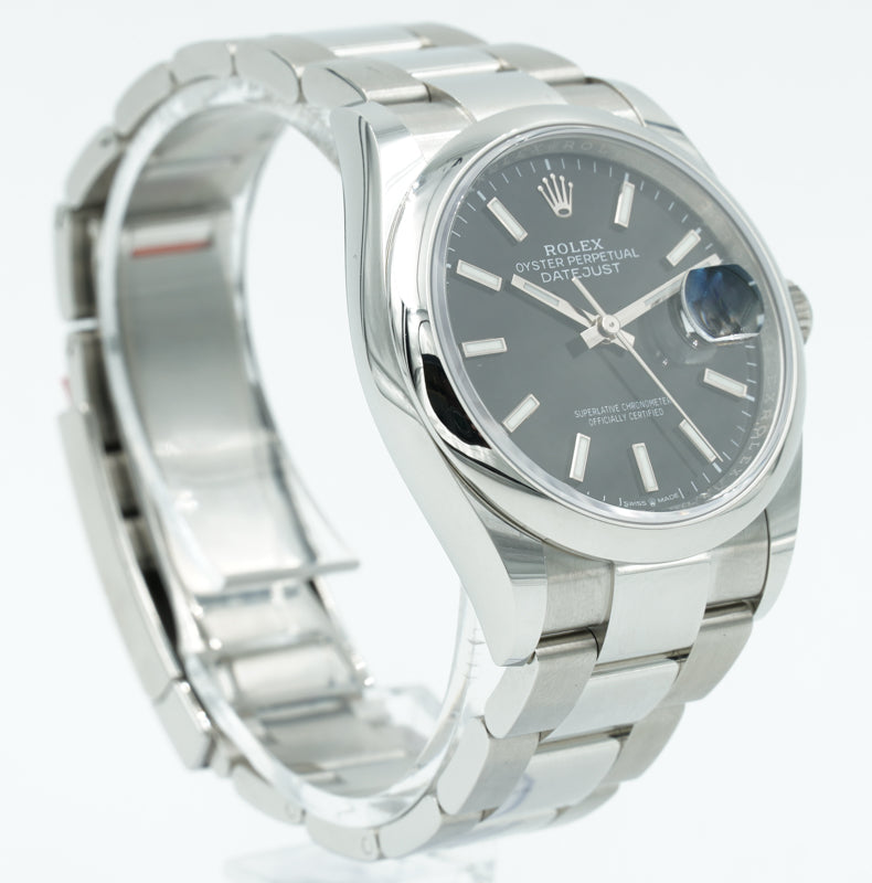 SOLD - Rolex Datejust 126200 Black Dial on Oyster Bracelet - 36mm