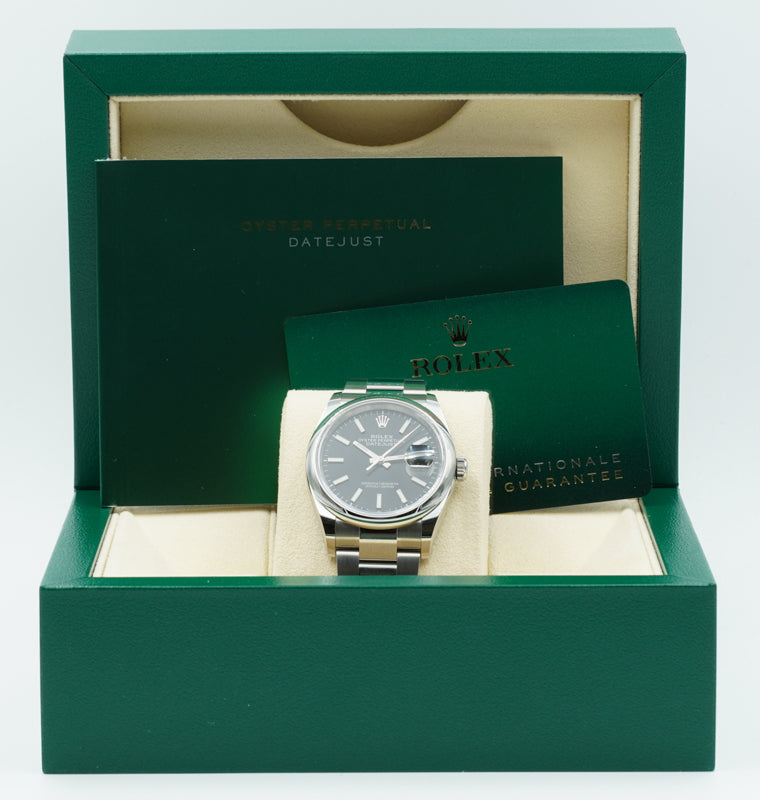 SOLD - Rolex Datejust 126200 Black Dial on Oyster Bracelet - 36mm