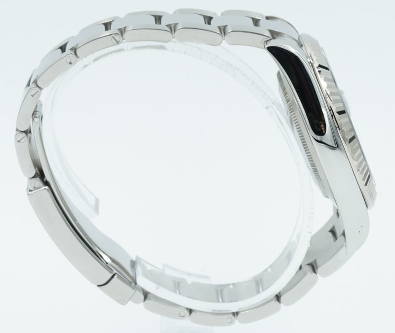 SOLD - Rolex Datejust 116334 Black Roman Dial Fluted Bezel - 41mm