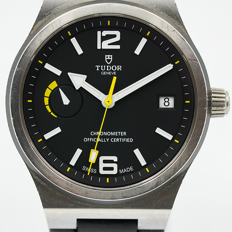 SOLD - Tudor North Flag 91210 on Strap in Stainless Steel '17 Black Dial