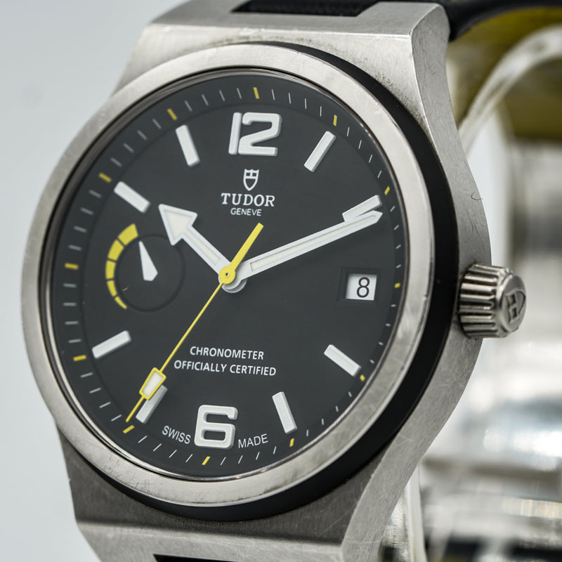 SOLD - Tudor North Flag 91210 on Strap in Stainless Steel '17 Black Dial