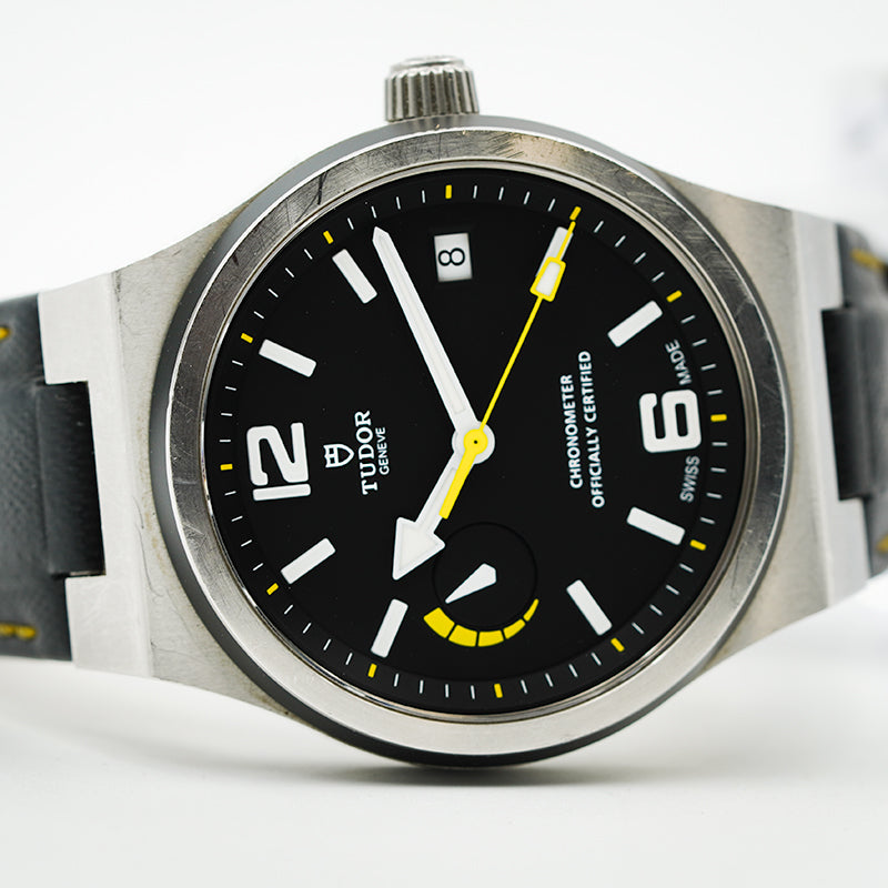SOLD - Tudor North Flag 91210 on Strap in Stainless Steel '17 Black Dial