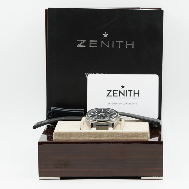 SOLD - Zenith Defy Classic 95.9000.670 41mm Titanium Skeleton Watch B&P