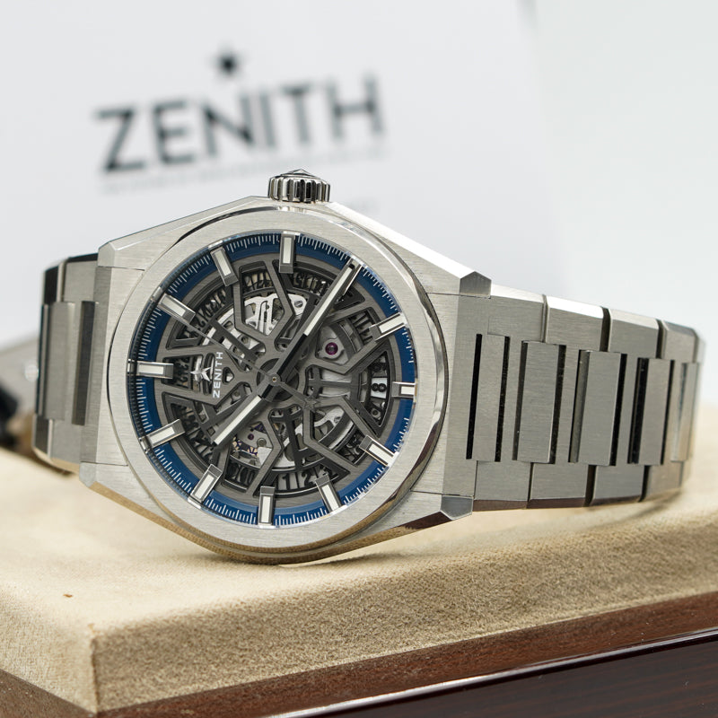 SOLD - Zenith Defy Classic 95.9000.670 41mm Titanium Skeleton Watch B&P