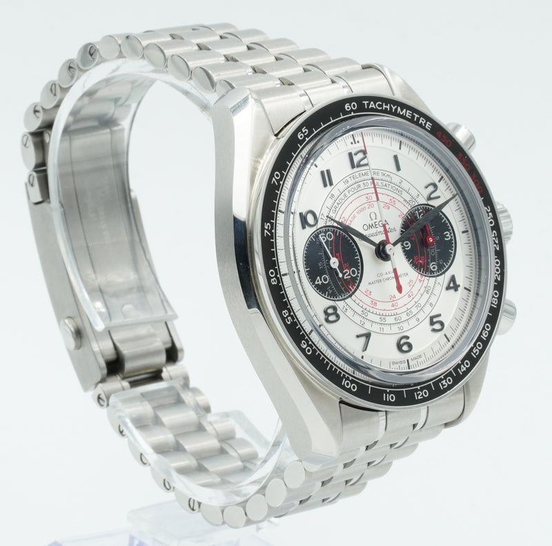 SOLD - 03-123-23 - Omega Speedmaster Chronoscope 329.30.43.51.02.002 Silver and Black 43mm B&P