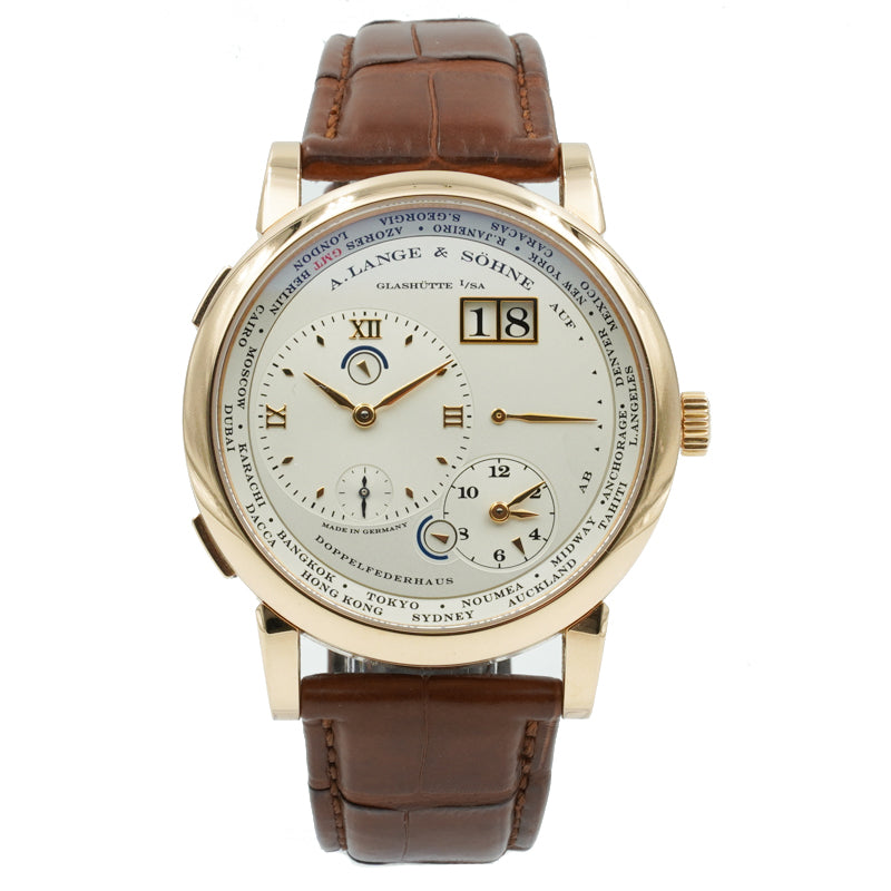 SOLD - A. Lange & Sohn Lange 1 Time Zone 116.032/LS1164D 18k Rose Gold 42mm