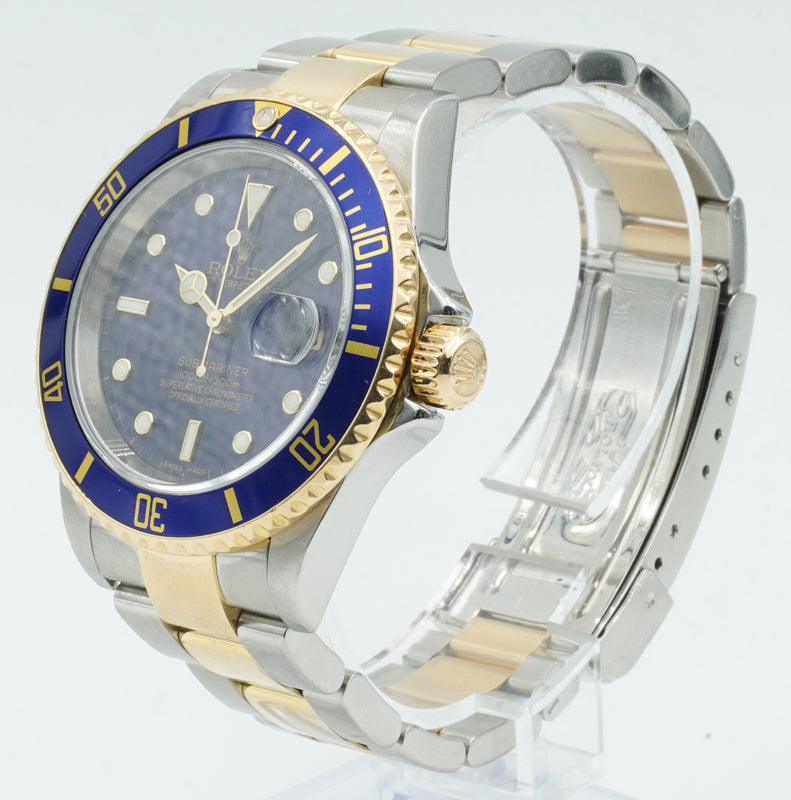 SOLD - 6/20/22 - Rolex Submariner 16613T Two-Tone Blue Dial Box and Papers 40mm