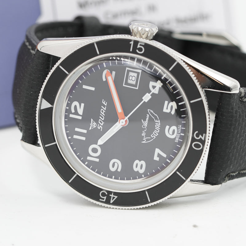 SOLD - Squale Sub-39 Black Arabic B&P 40mm '22 SUB-39MON.TE