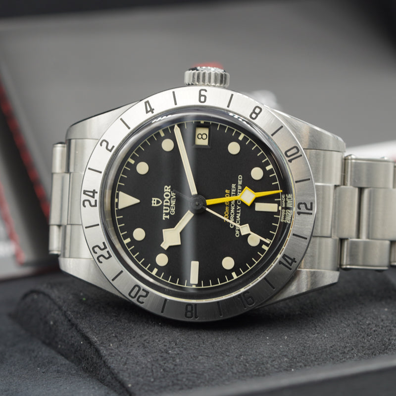SOLD- 03-03-23 - Tudor Black Bay Pro GMT B&P '22 M79470 39mm Riveted Steel Bracelet